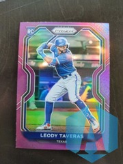 2021 Panini Prizm #127 Leody Taveras Purple Rookie RC Texas Rangers